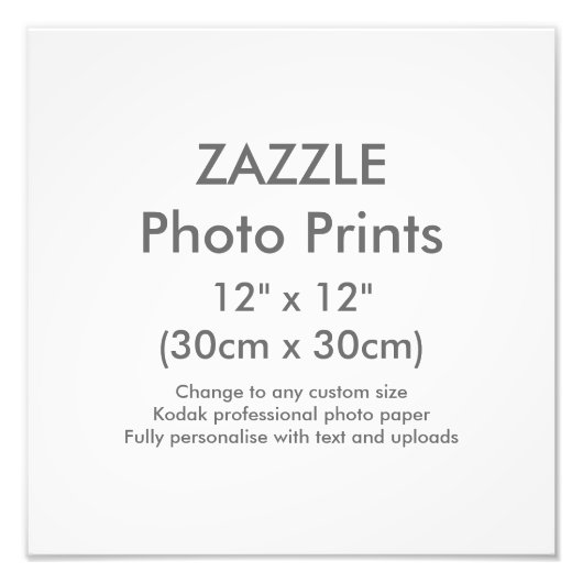 Zazzle カスタム12インチx 12インチフォトプリントテンプレート フォトプリント            (正面)