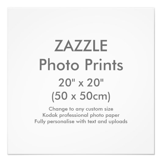Zazzle カスタム20インチx 20インチフォトプリントテンプレート フォトプリント            (正面)