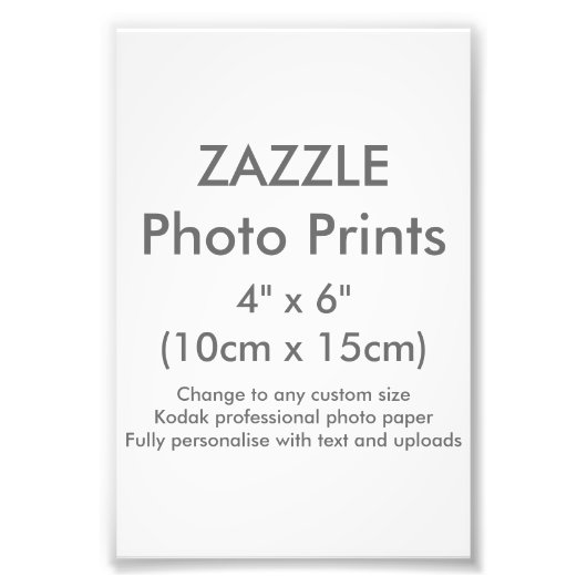 Zazzle カスタム4" x 6インチフォトプリントテンプレート フォトプリント            (正面)