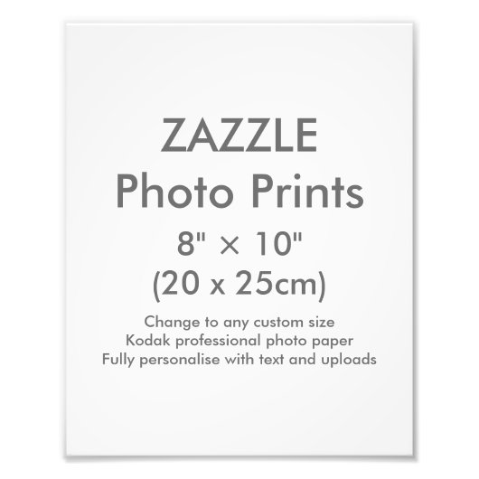 Zazzle カスタム8" × 10"フォトプリントテンプレート フォトプリント            (正面)