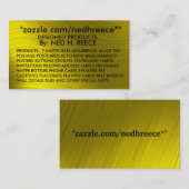 zazzle.com/nedhreece*の" -名刺 名刺 (正面/裏面)