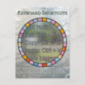 Zazzle Designer Keyboard Shortcuts Reference Card ポストカード (正面)