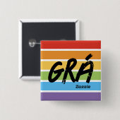 Zazzle Grá ボタン 缶バッジ (正面&裏面)