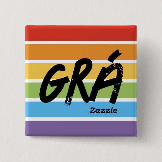Zazzle Grá ボタン 缶バッジ (正面)