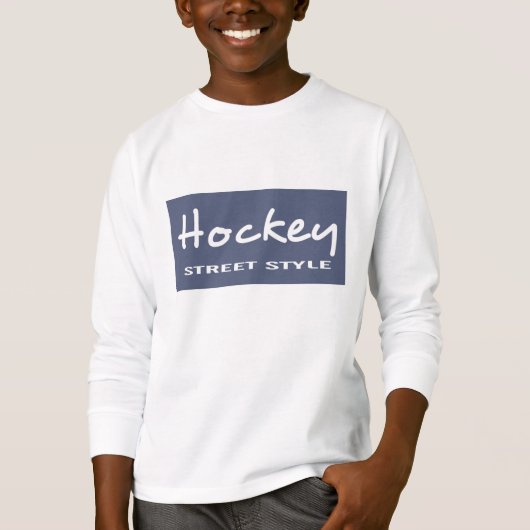 Zazzle Kidsユニセックス Hockey LSティー Tシャツ (正面)
