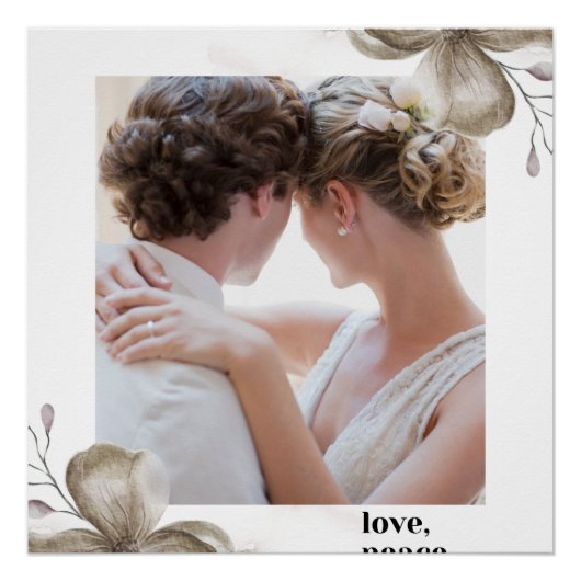 Zazzle love peace & joy光沢のあるポスター ポスター (正面)