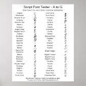 Zazzle Script Font A - G Comparison - Upper Case O ポスター (正面)