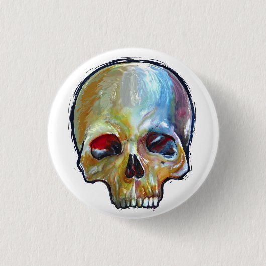 zazzle_skull_gear 缶バッジ (正面)