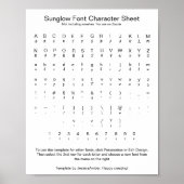 Zazzle V1.2用サングローフォントキャラクターシート ポスター (正面)