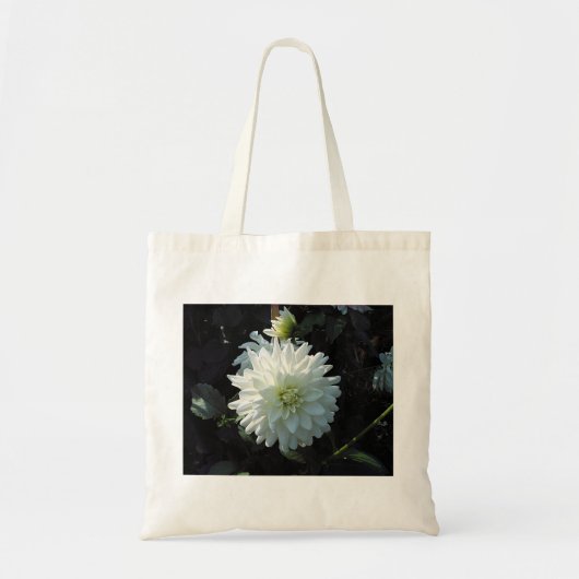 zazzle_white_flower トートバッグ (正面)
