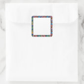 Zazzlingラベル宝石の宝石の真珠のフレ縁どーム スクエアシール (バッグ)