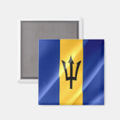 zBB002 BARBADOS,なびく国旗,アメリカ,冷蔵庫 マグネット (正面/裏面)