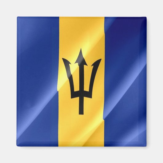 zBB002 BARBADOS,なびく国旗,アメリカ,冷蔵庫 マグネット (正面)