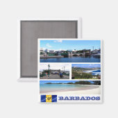 zBB003 BARBADOS，モザイク，アメリカ，冷蔵庫 マグネット (正面/裏面)