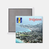 zBB009 BRIDGETOWN, Aerial View, Barbados,冷蔵庫 マグネット (正面/裏面)