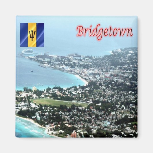 zBB009 BRIDGETOWN, Aerial View, Barbados,冷蔵庫 マグネット (正面)