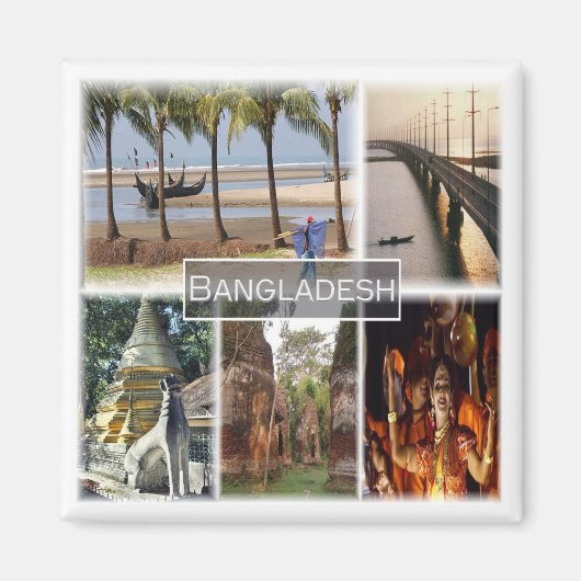 zBD007 BANGLADESH、アジア、冷蔵庫 マグネット (正面)