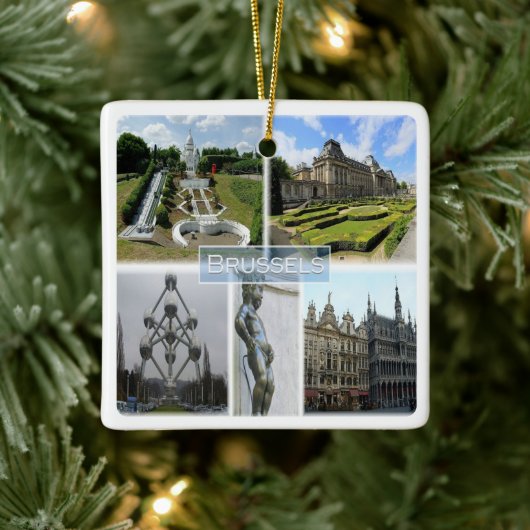 zBE005 BRUSSELS、Manneken Pis、ベルギー、 セラミックオーナメント (ツリー)