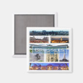 zBE006ブリュッセルベルギー – 冷蔵庫 マグネット (正面/裏面)