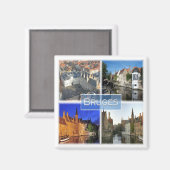 zBE007 BRUGESベルギー、冷蔵庫 マグネット (正面/裏面)