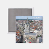 zBE011 GHENTベルギー、冷蔵庫 マグネット (正面/裏面)