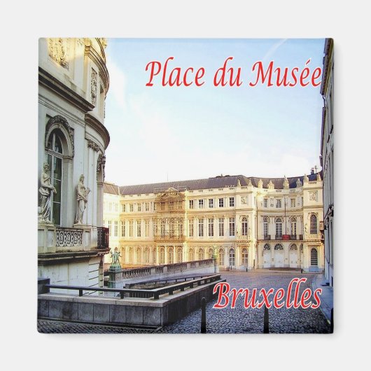 zBE017 BRUSSELS BRUXELLESミュージアムスクエア、冷蔵庫 マグネット (正面)