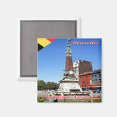 zBE027 BRUSSELS BRUXELLES Fontaine Anspach, マグネット (正面/裏面)