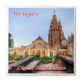zBE038 BRUGES The Notre Dame，ベルギー， タイル (正面)