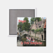 zBE041 BRUGES Boniface Bridge，ベルギー，冷蔵庫 マグネット (正面/裏面)