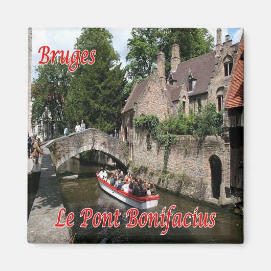 zBE041 BRUGES Boniface Bridge，ベルギー，冷蔵庫 マグネット (正面)