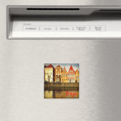 zBE043 BRUGES Houses Belgium,冷蔵庫 マグネット (インサイチュ (食洗機))
