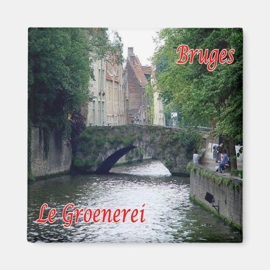 zBE047 BRUGES The Groenerei Belgium -冷蔵庫 マグネット (正面)