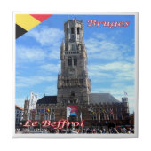 zBE048 BRUGES The Belfry，ベルギー， タイル (正面)