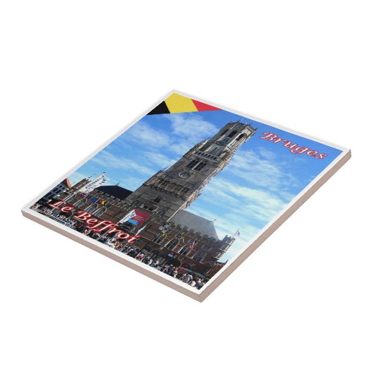 zBE048 BRUGES The Belfry，ベルギー， タイル (側面)