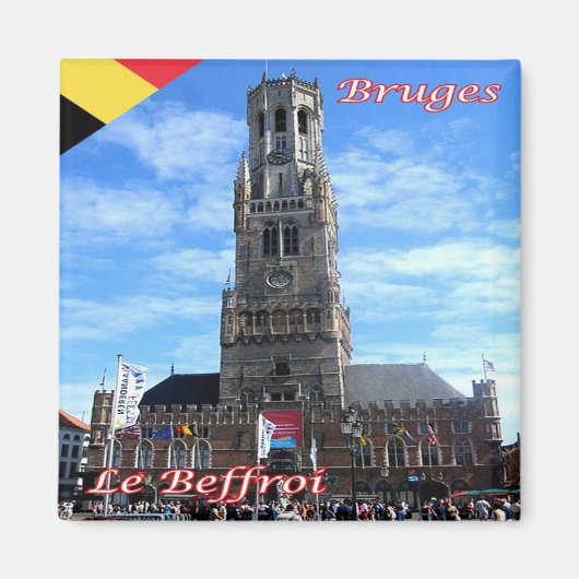 zBE048 BRUGES The Belfry – ベルギー – 冷蔵庫 マグネット (正面)