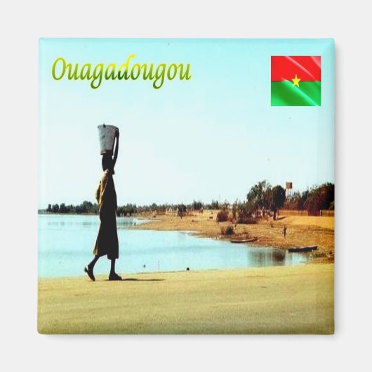 zBF008 OUAGADOUGOU, Burkina Faso,冷蔵庫 マグネット (正面)