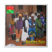 zBF013 BURKINA FASO、Boboベンダー、アフリカ、 タイル (正面)