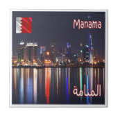 zBH006 MANAMA夜景，バーレーン，アジア， タイル (正面)