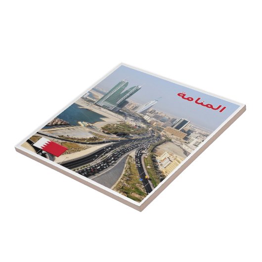 zBH008 MANAMA, Road & Towers, Bahrain Asia, タイル (側面)