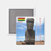 zBO006 TIAHUANACO, Ponce Monolith,ボリビア,冷蔵庫 マグネット (正面/裏面)