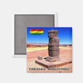 zBO015 TIAHUANACO, Ponce Monolith, Boliva,冷蔵庫 マグネット (正面/裏面)