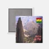 zBO023 LA PAZ, Luna Valley,ボリビア,冷蔵庫 マグネット (正面/裏面)
