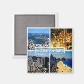 zBR003 RIO DE JANEIRO，モザイク，ブラジル，冷蔵庫 マグネット (正面/裏面)