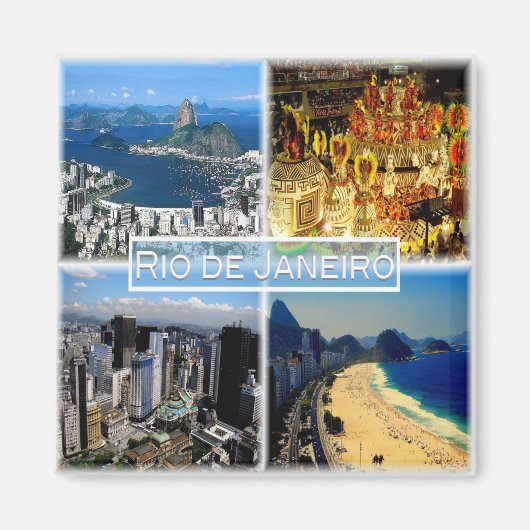zBR003 RIO DE JANEIRO，モザイク，ブラジル，冷蔵庫 マグネット (正面)