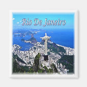 zBR005 RIO DE JANEIRO、Christ Redeemer、冷蔵庫 マグネット (正面)