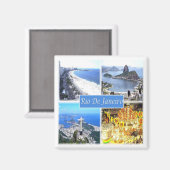 zBR006 RIO DE JANEIRO，モザイク，ブラジル，冷蔵庫 マグネット (正面/裏面)