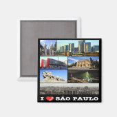 zBR010 SAO PAULO I Love,モザイク,ブラジル,冷蔵庫 マグネット (正面/裏面)