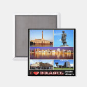 zBR029 BRAZIL I Love, Porto Alegre，モザイク，冷蔵庫 マグネット (正面/裏面)