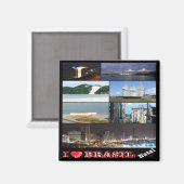 zBR030 BRAZIL I Love,ナタール,モザイク,冷蔵庫 マグネット (正面/裏面)