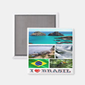 zBR031ブラジルI愛,モザイク,冷蔵庫 マグネット (正面/裏面)